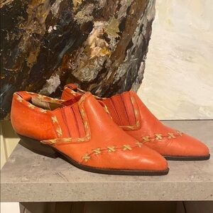 Red Brazilian Leather Slip On Boots